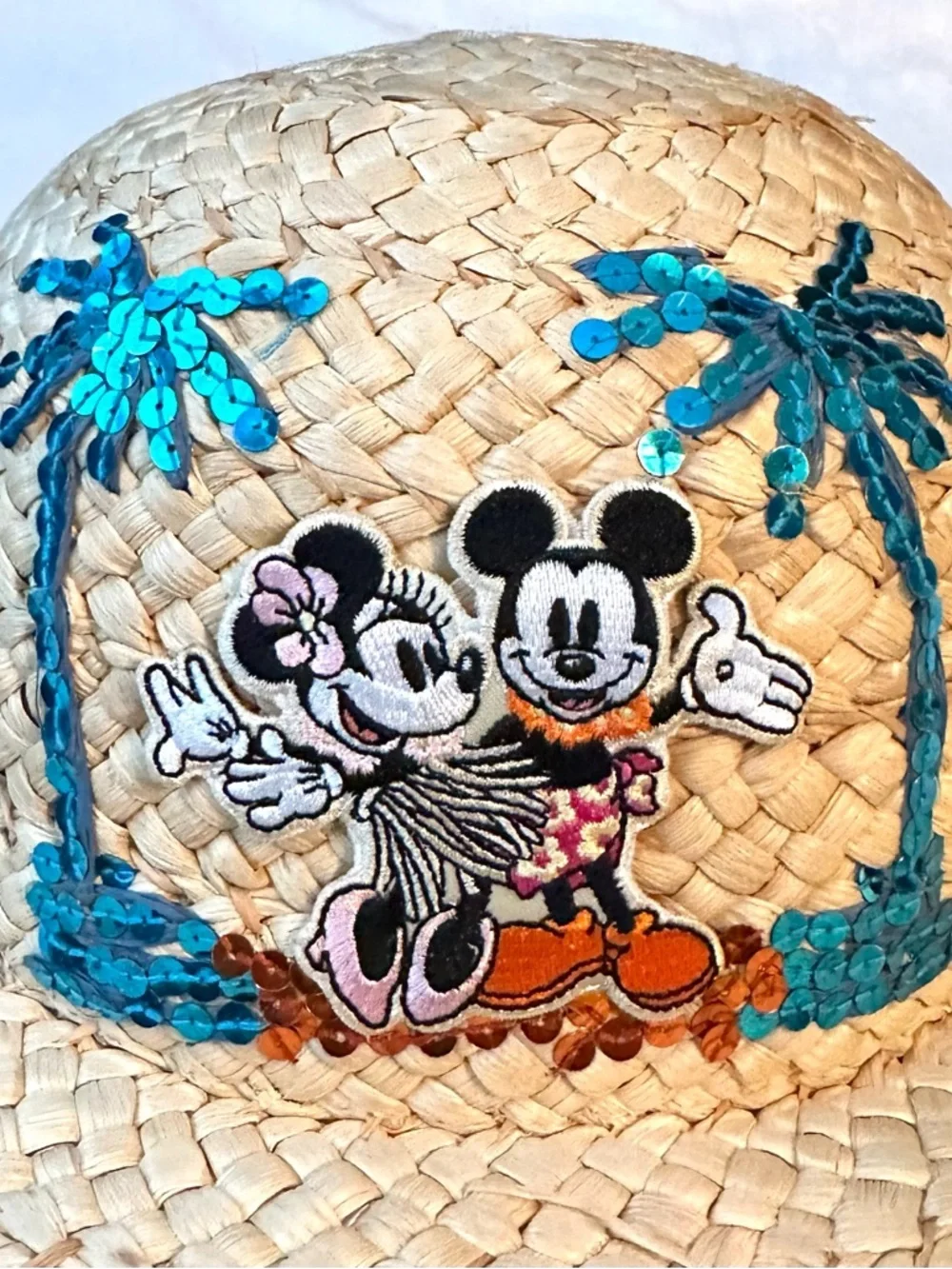 Walt Disney World Straw Hat Beach Vacation Mickey Minnie Mouse Adult OS - Picture 2 of 9